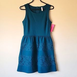 NWT Teal Crochet Dress